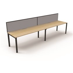  Rapidline Deluxe Infinity Desk Profile Leg One Sided + Screen 2 Person 3000mmW Oak/Black 