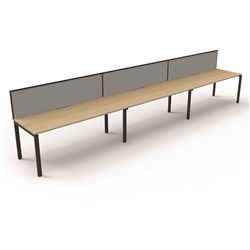 Rapidline Deluxe Infinity Desk Profile Leg One Sided + Screen 3 Person 3600mmW Oak/Black 