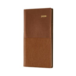  Collins Vanessa Slimline Diary B6/7 Week To View Landscape Brown 