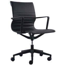  Buro Diablo Medium Back Meeting Chair Black PU Seat and Back 