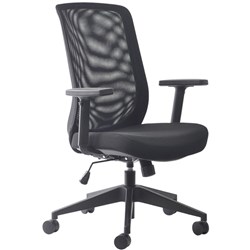  Buro Mondo Gene Task Office Chair With Arms Black Mesh Back And Fabric Seat 