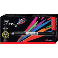  Bic Intensity Permanent Marker Fine Black Box 12 