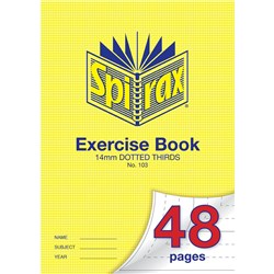  Spirax 103 Exercise Book A4 48 Page 14mm Dotted Thirds 0 