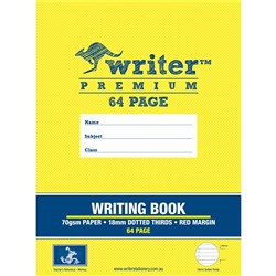  Writer Premium Exercise Book 245x330mm 18mm Dotted Thirds 64 Pages Monkey 