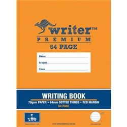  Writer Premium Exercise Book 245x330mm 24mm Dotted Thirds 64 Pages Turtle 