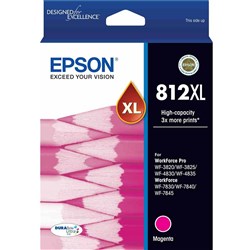  Epson 812XL DURABrite Ultra Ink Cartridge High Yield Magenta 