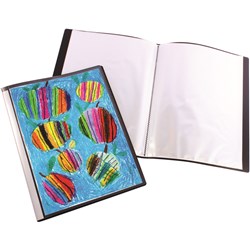 Quill Insert Display Book A3 20 Fixed Pockets Black 