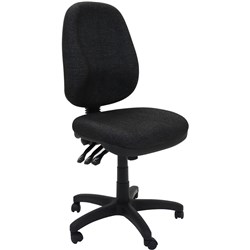 High Back Task Chair Large Seat Pan 3 Lever Mechanism Moulded Foam Charcoal Fabric