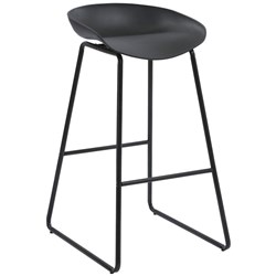  Rapidline Aries Bar Stool With Black Metal Frame And Polypropylene Black Shell Seat 