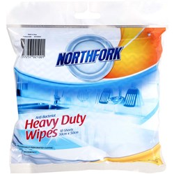  Northfork Antibacterial Heavy Duty Wipes Perforated Pack Of 10 