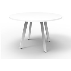  Rapidline Eternity Meeting Round Table 1200D x 730mmH White Top White Base 