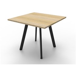  Rapidline Eternity Meeting Table 900W x 900D x 730mmH Oak Top Black Base 