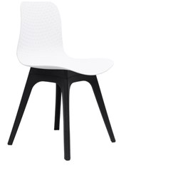  Rapidline Lucid Breakout Room Chair Black Timber Leg White Patterned Poly Shell 