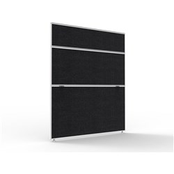  Rapidline SHUSH30+ Screen 1200W x 30D x 1500mmH White Frame Black Pinnable Fabric 