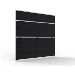  Rapidline SHUSH30+ Screen 1500W x 30D x 1500mmH White Frame Black Pinnable Fabric 