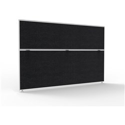  Rapidline SHUSH30+ Screen 1800W x 30D x 1200mmH White Frame Black Pinnable Fabric 