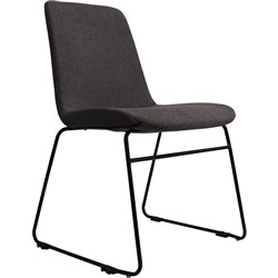  Rapidline Tempo Visitor Chair Black Sled Base Grey Padded Fabric Upholstery 