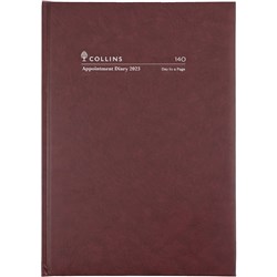 Collins Appointment Diary Day To Page A4 2022 Early Edition Burgundy