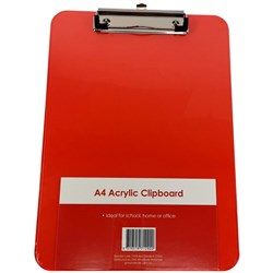  Stat Clipboard A4 Acrylic Red 0 