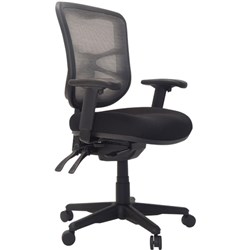  Buro Metro Mesh Chair Nylon Base With Arms Black Fabric Seat Mesh Back 
