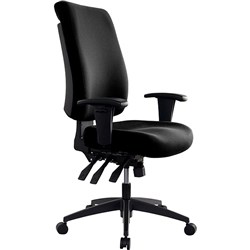  Buro Tidal High Back Office Chair With Arms Black Fabric Seat And Back 