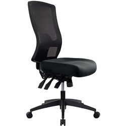  Buro Tidal High Back Office Chair No Arms Black Fabric Seat And Mesh Back 