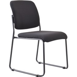  Buro Mario Sled Base Chair No Arms Black Fabric Seat And Back 