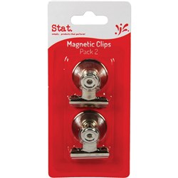  Stat Magnetic Letter Clips 32mm Pack of 2 Chrome 