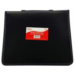  Stat A4 2R Zipper Binder with Handle 25mm Black 