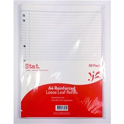  Stat Ruled Loose Leaf Refill A4 Pack of 50 0 