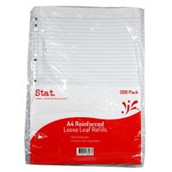  Stat Ruled Loose Leaf Refill A4 Pack of 200 0 