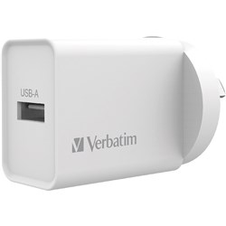  Verbatim Single USB Port Charger 2.4A White 