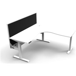  Rapidline BOOST+ Corner Workstation + Screen + Cable Tray 1800/1800mmW White/White 