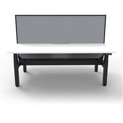  Rapidline BOOST+ Back To Back Workstation+Screen+Cable Tray 2 Person 1500mmW White/Black 