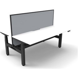  Rapidline BOOST+ Back To Back Workstation+Screen+Cable Tray 2 Person 1800mmW White/Black 