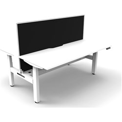  Rapidline BOOST+ Back To Back Workstation+Screen+Cable Tray 2 Person 1800mmW White/White 