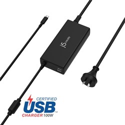  J5Create JUP2290 100W Power Delivery USB-C Super Charger For Laptop and Phone Black 
