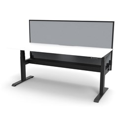  Rapidline Boost+ Single Sided Workstation + Screen + Tray 1800Wx750Dx1330mmH White/Black 