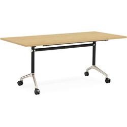  Rapidline Typhoon Flip Top Table 1800W x 750D x 750mmH Oak Top Black Frame 