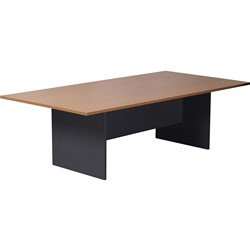  Rapidline Rectangle Boardroom Table 3200W x 1200D x 730mmH Beech Top Ironstone Base 