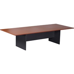  Rapidline Rectangle Boardroom Table 3200W x 1200D x 730mmH Cherry Top Ironstone Base 
