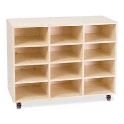  Visionchart Creative Kids Mobile Storage Trolley Only 1180Wx450Dx860mmH 12 Bay Oak 