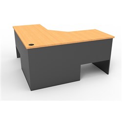  Rapidline Rapid Worker Corner Workstation 1500/1500W x 600D x 730mmH Beech And Ironstone 