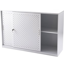  Rapidline Go Perforated Sliding Door Cupboard 1530W x 473D x 1016mmH White 