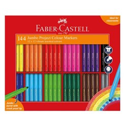 (FAB-50-556444) - Faber-Castell Jumbo Project Markers Classpack Assorted Colours Pack Of 144