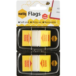 MARBIG FLAGS SIGN HERE Yellow
