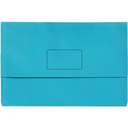  Marbig Slimpick Manilla Document Wallet Foolscap 30mm Gusset Light Blue Pack Of 10 