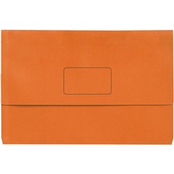  Marbig Slimpick Manilla Document Wallet Foolscap 30mm Gusset Orange Pack Of 10 
