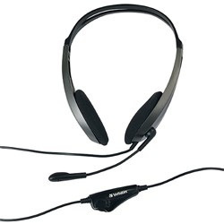 Verbatim Multimedia Headset With Microphone And Volume Control Black/Grey 