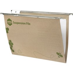  Marbig Enviro Suspension Files Foolscap With Tabs & Inserts Kraft Pack Of 10 